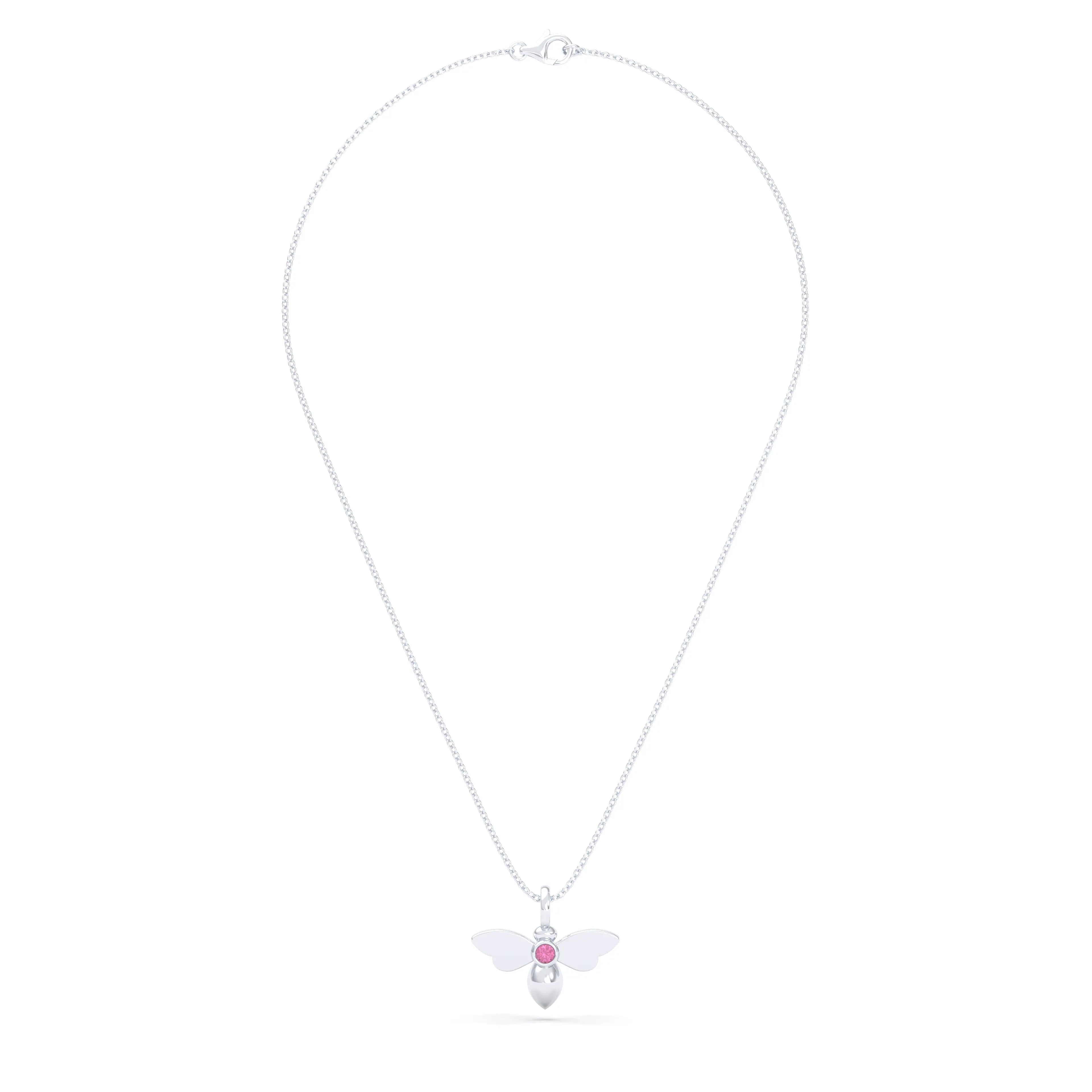 Collier Abeille en argent 950 et pierre fine ou précieuse au choix