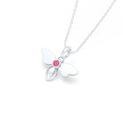 Collier Abeille en argent 950 et pierre fine ou précieuse au choix Rubis