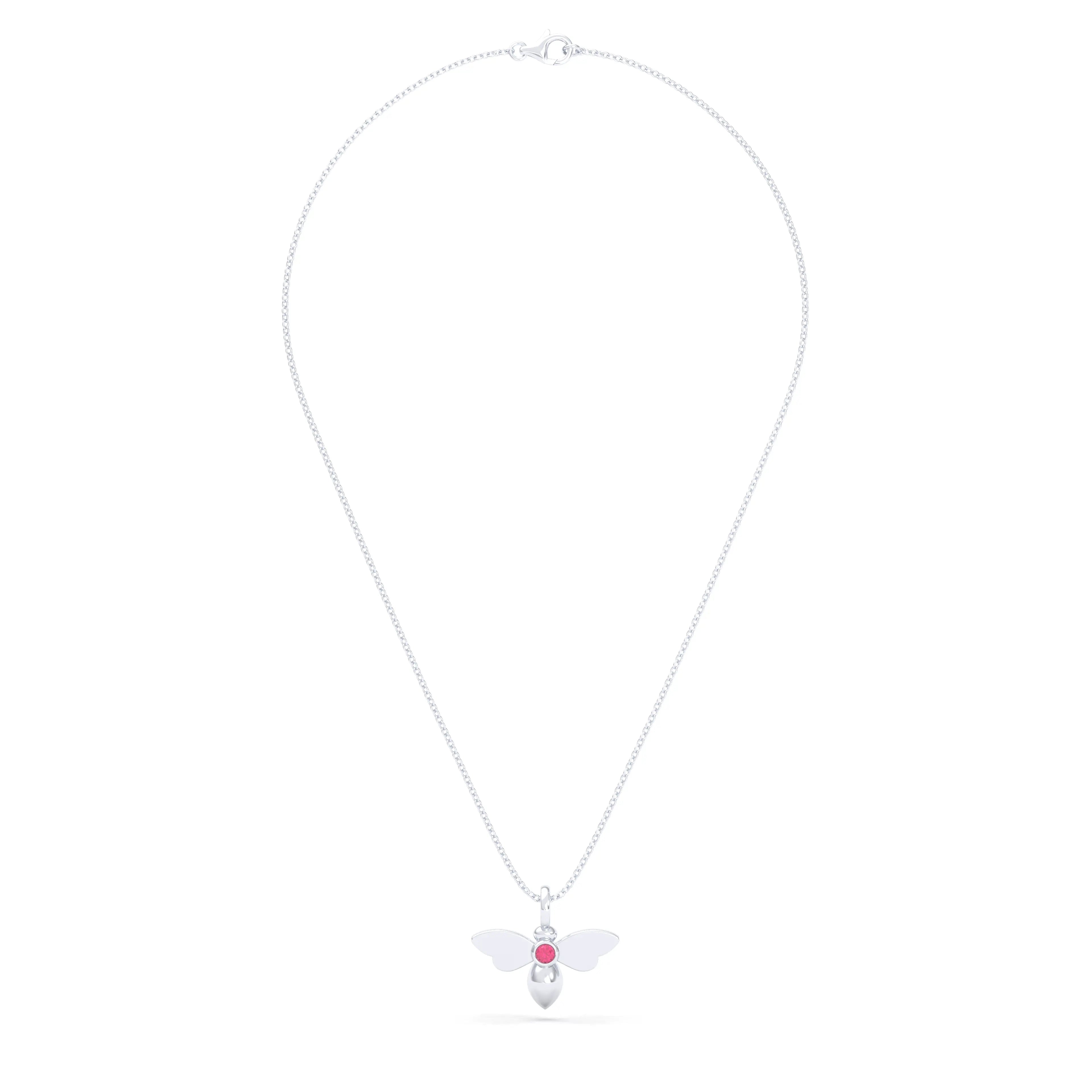 Collier Abeille en argent 950 et pierre fine ou précieuse au choix