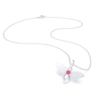 Collier Abeille en argent 950 et pierre fine ou précieuse au choix