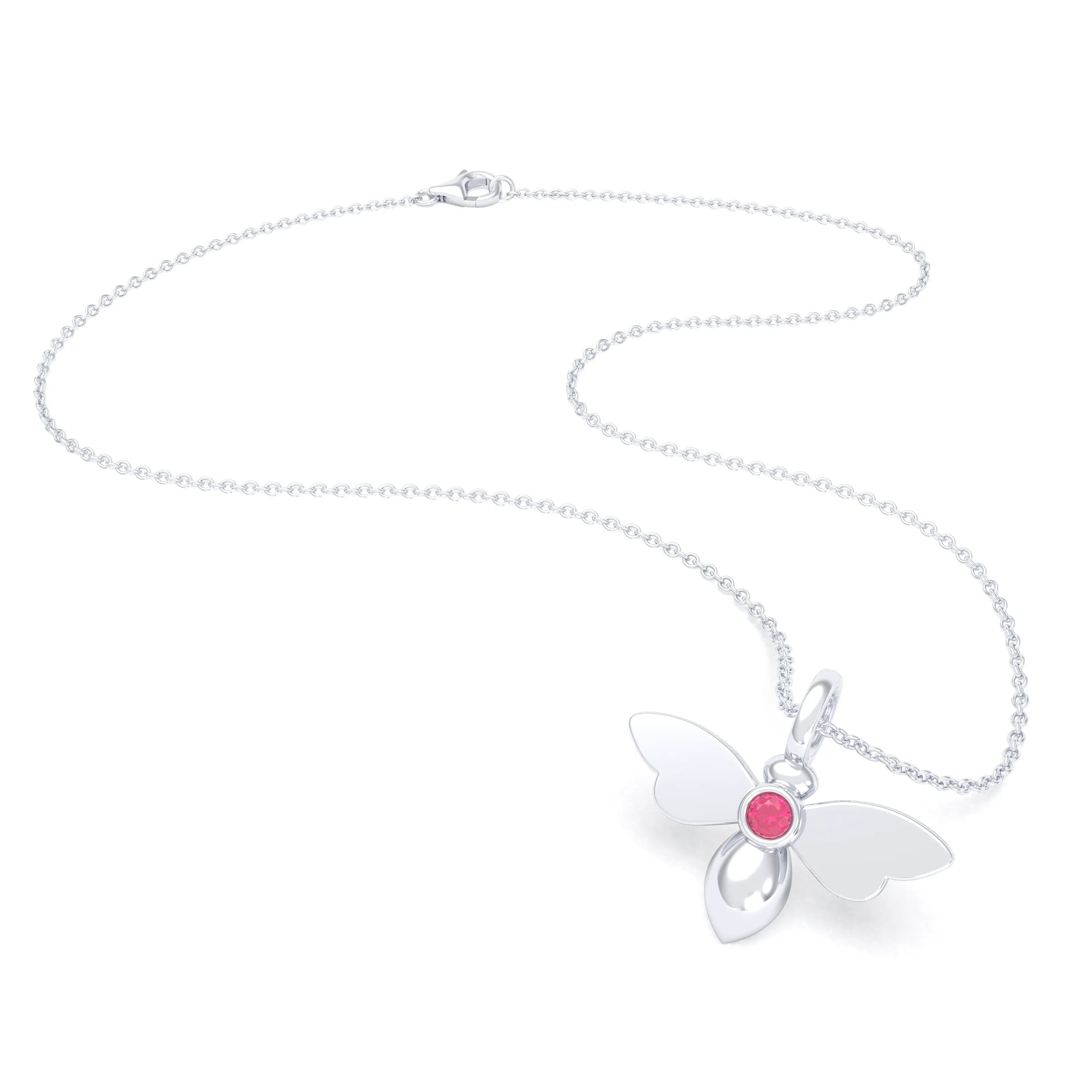 Collier Abeille en argent 950 et pierre fine ou précieuse au choix