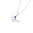 Collier Abeille en argent 950 et pierre fine ou précieuse au choix Saphir bleu