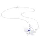 Collier Abeille en argent 950 et pierre fine ou précieuse au choix