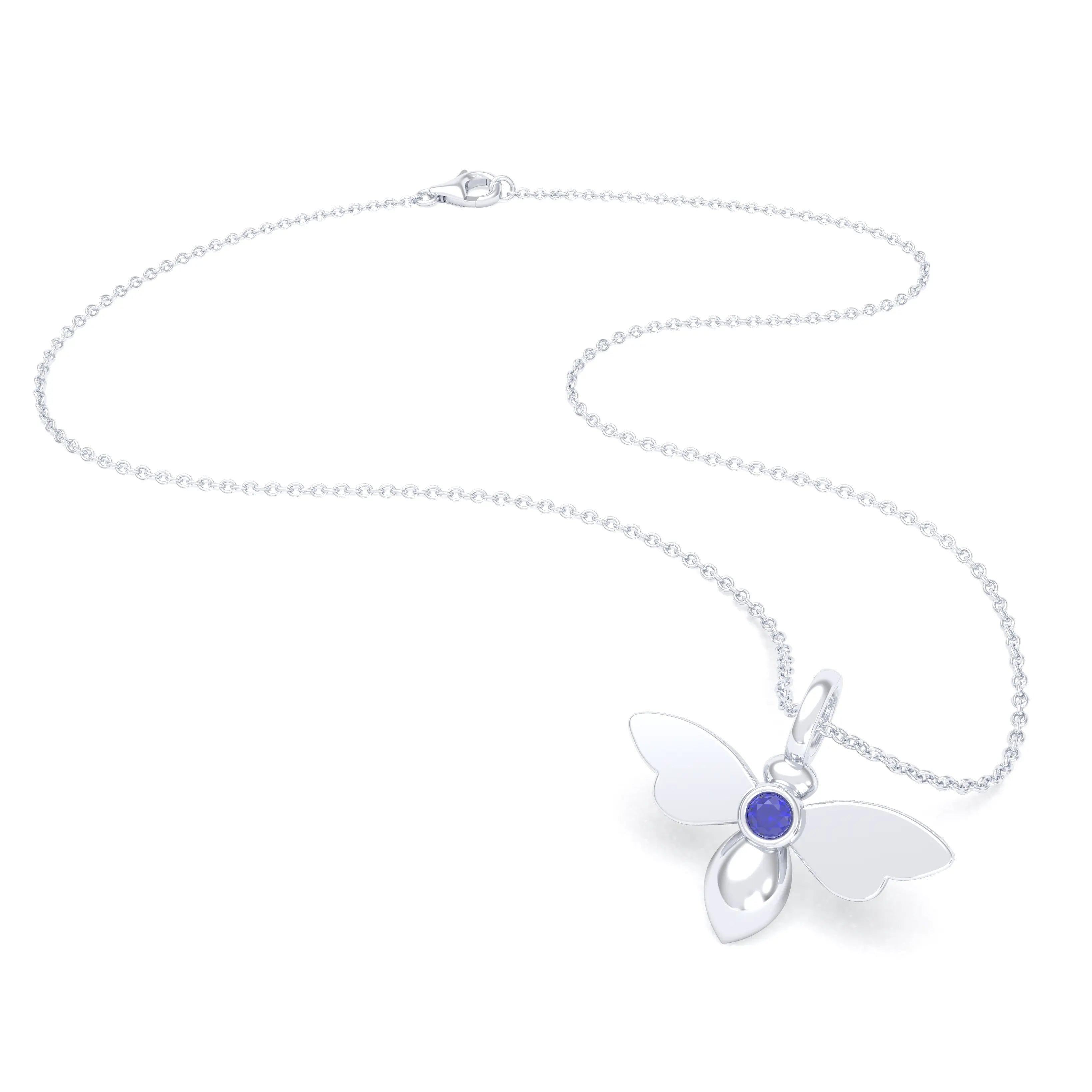 Collier Abeille en argent 950 et pierre fine ou précieuse au choix