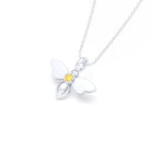Collier Abeille en argent 950 et pierre fine ou précieuse au choix Saphir jaune