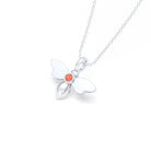 Collier Abeille en argent 950 et pierre fine ou précieuse au choix Saphir orange