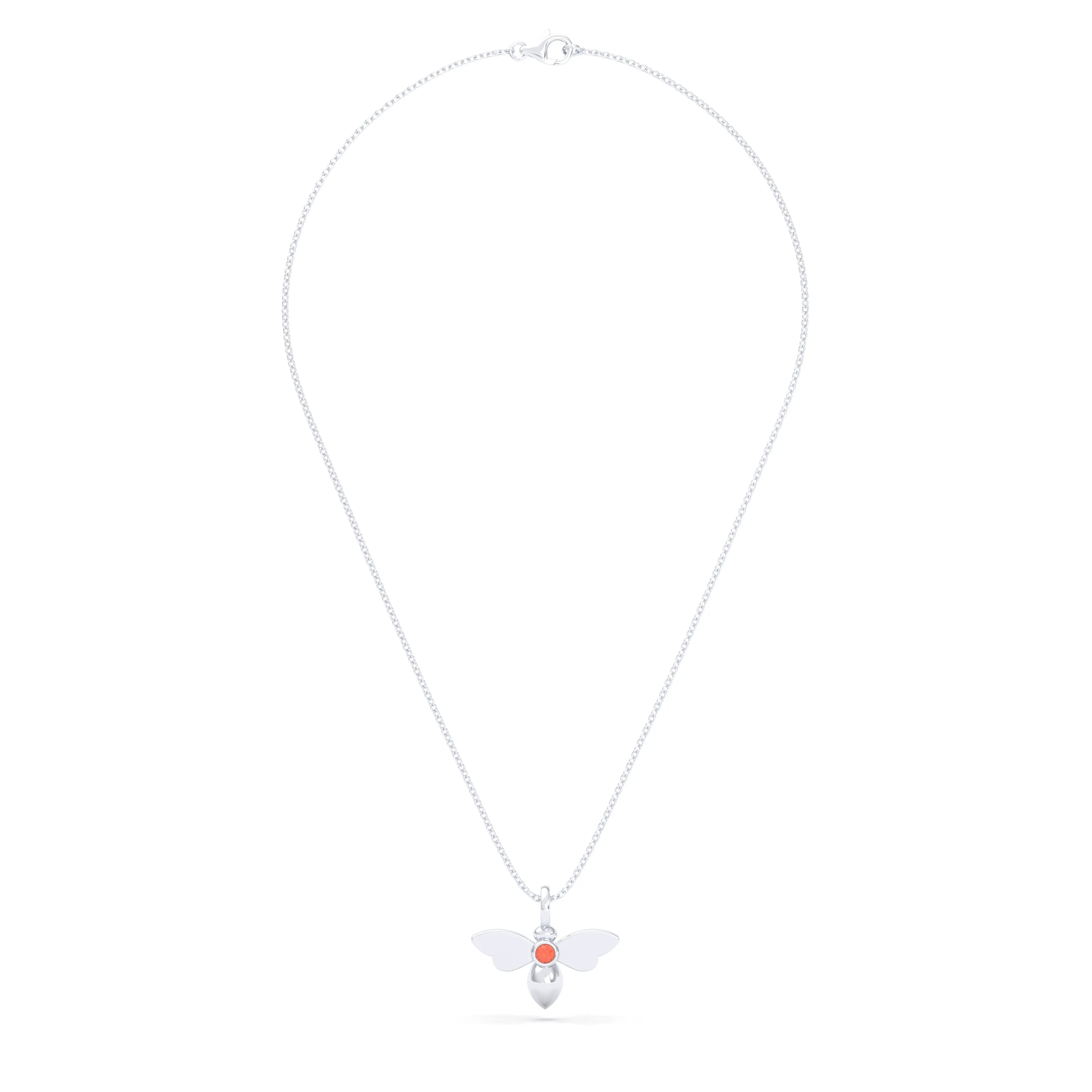 Collier Abeille en argent 950 et pierre fine ou précieuse au choix