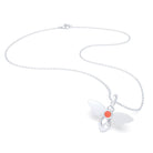 Collier Abeille en argent 950 et pierre fine ou précieuse au choix