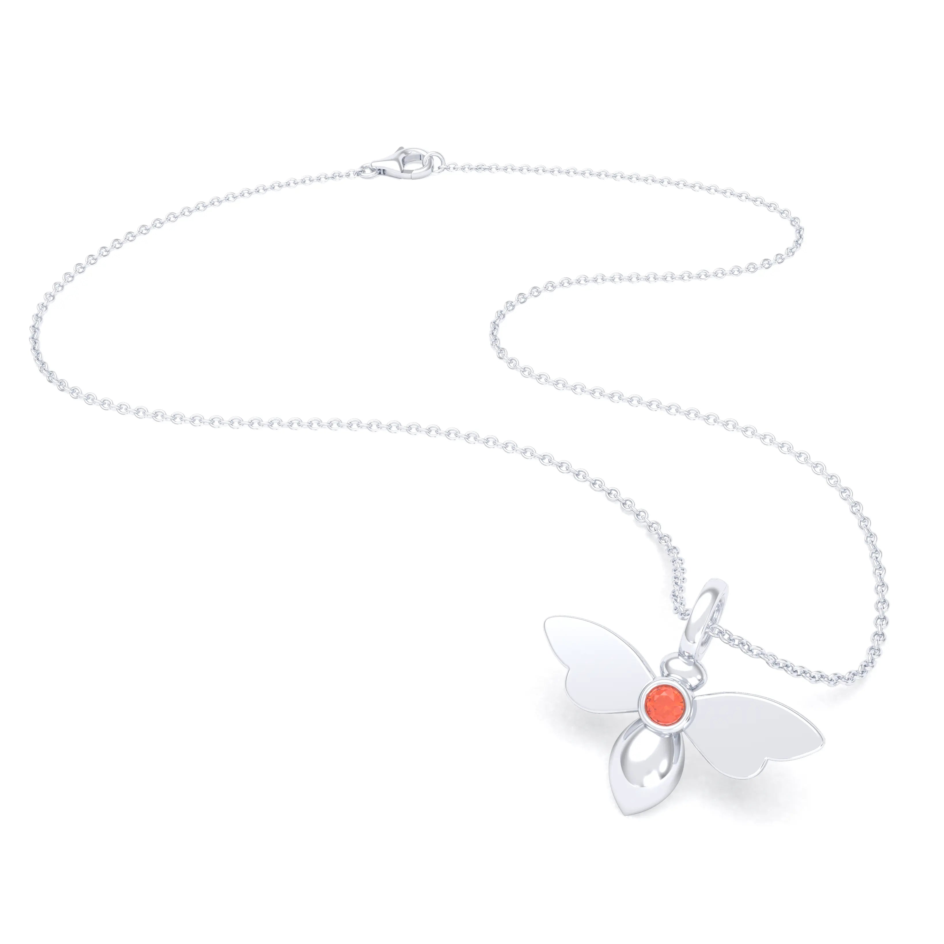 Collier Abeille en argent 950 et pierre fine ou précieuse au choix