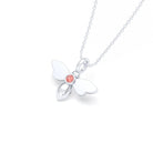 Collier Abeille en argent 950 et pierre fine ou précieuse au choix Saphir pêche