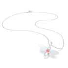 Collier Abeille en argent 950 et pierre fine ou précieuse au choix