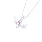 Collier Abeille en argent 950 et pierre fine ou précieuse au choix Saphir rose