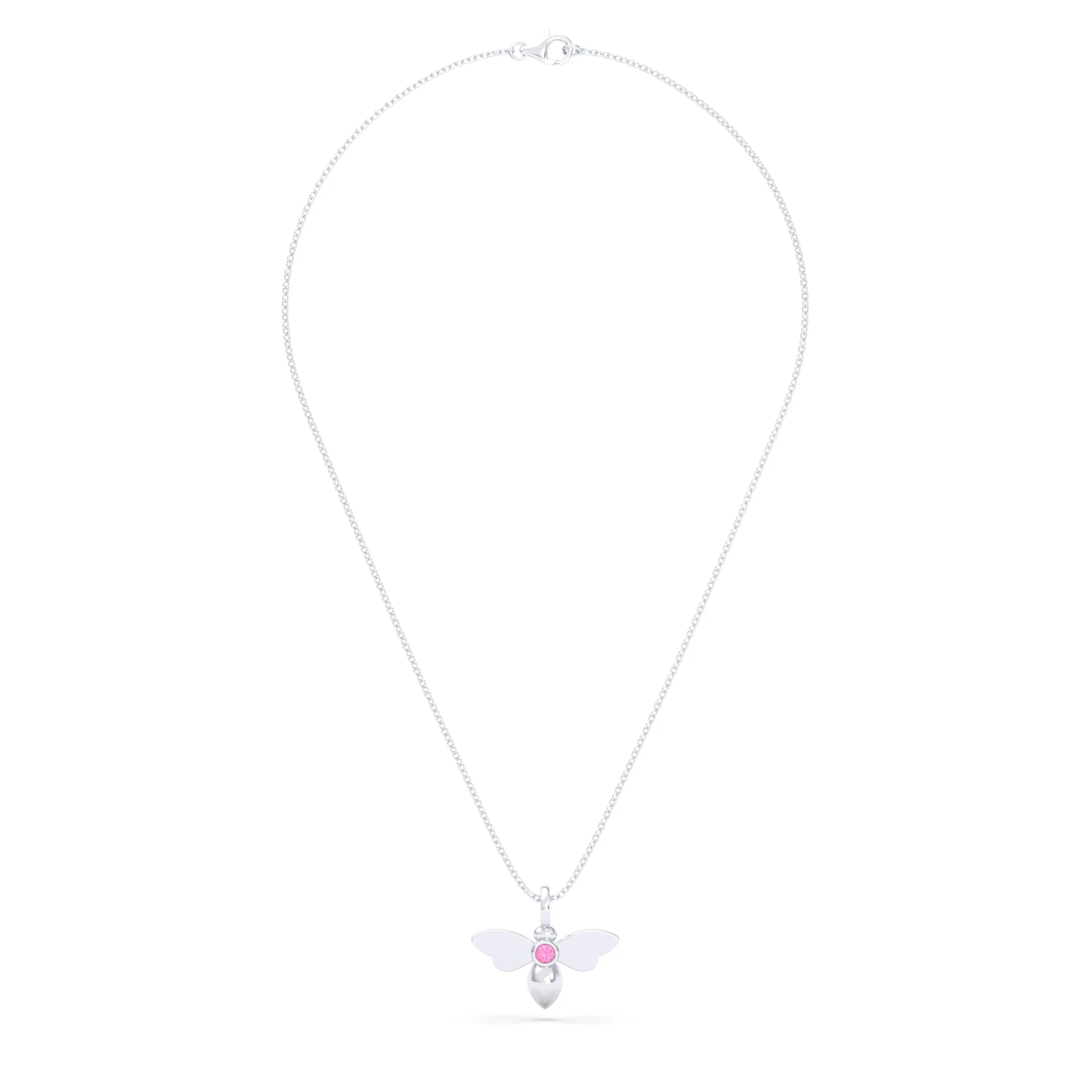 Collier Abeille en argent 950 et pierre fine ou précieuse au choix