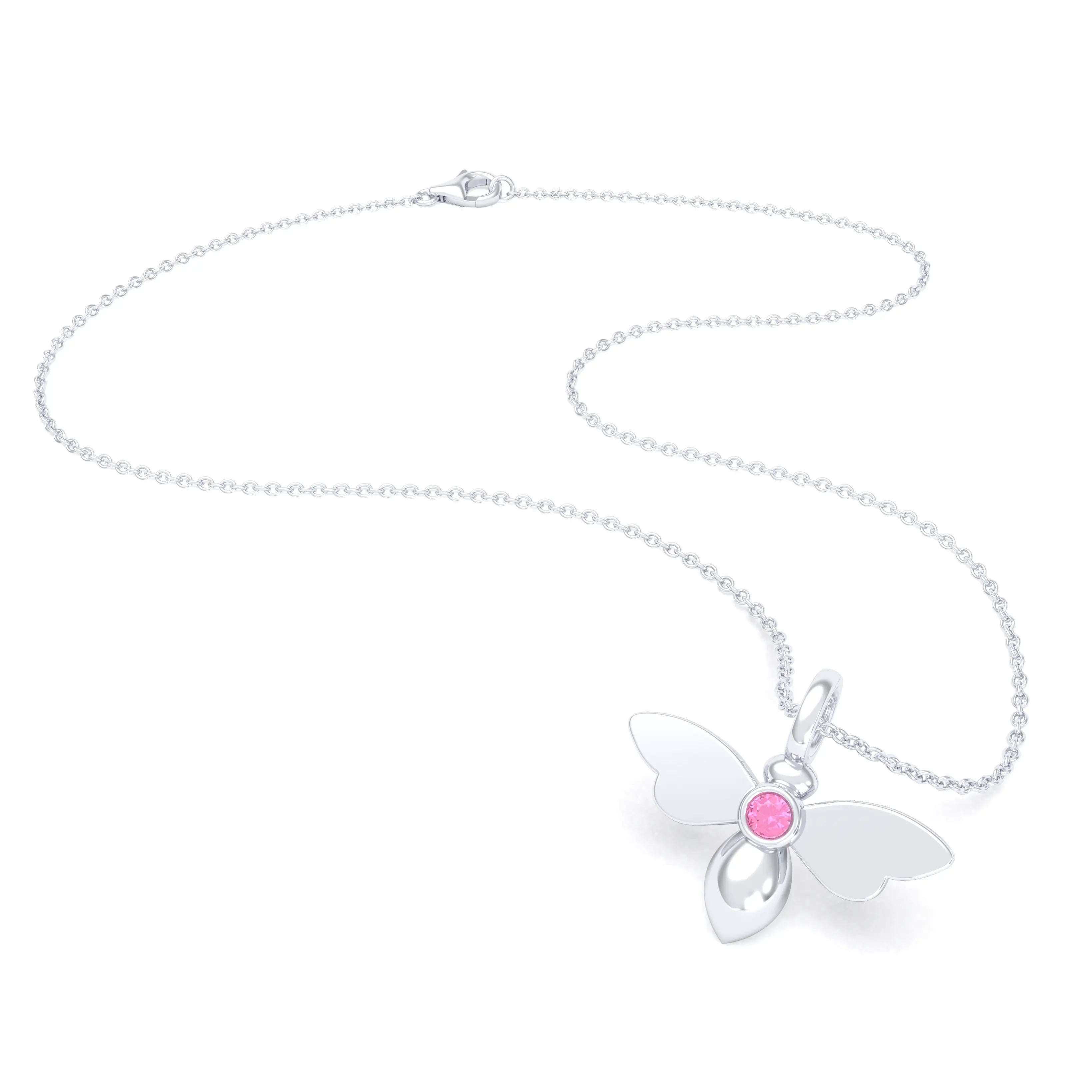 Collier Abeille en argent 950 et pierre fine ou précieuse au choix