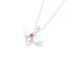 Collier Abeille en argent 950 et pierre fine ou précieuse au choix Saphir rouge