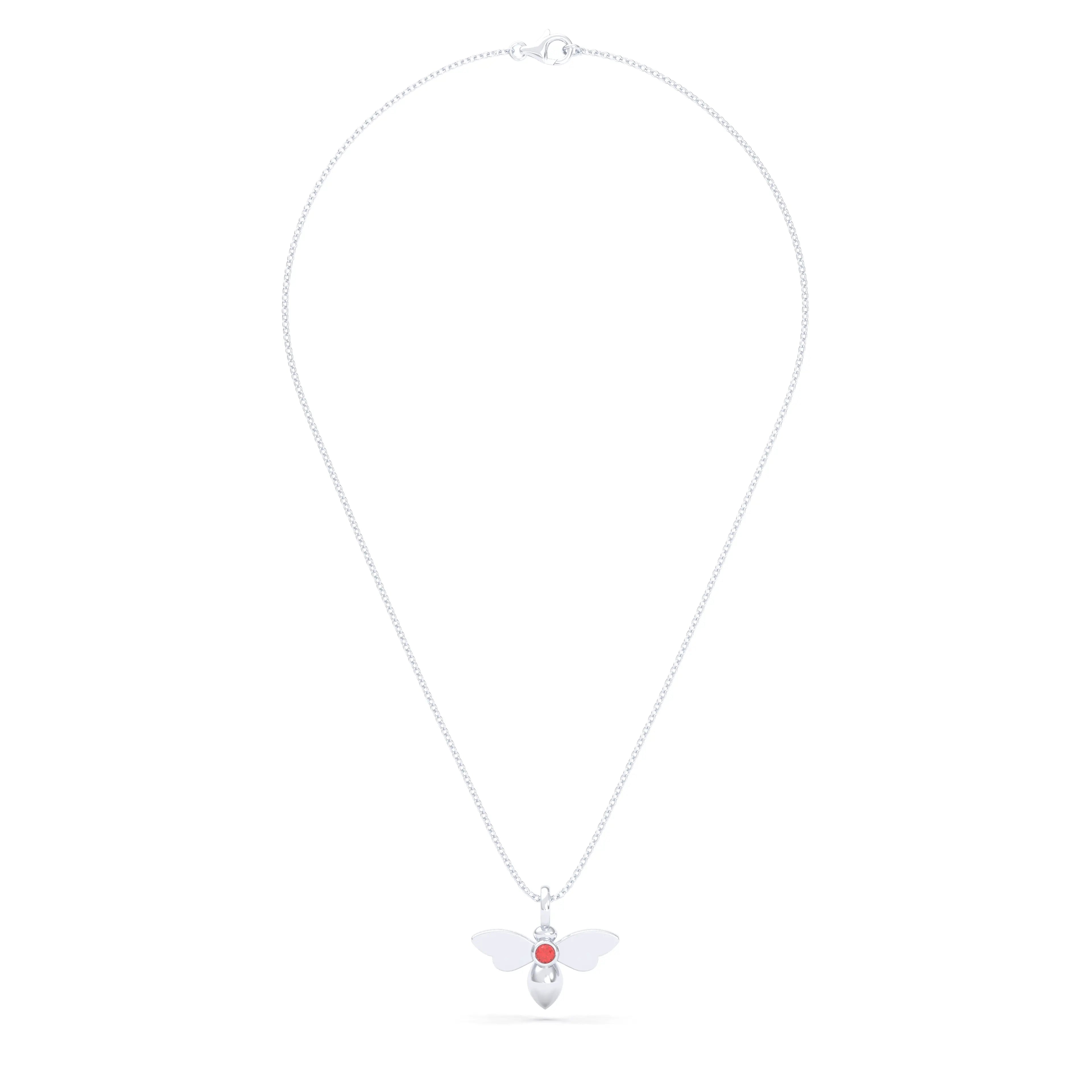 Collier Abeille en argent 950 et pierre fine ou précieuse au choix