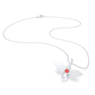 Collier Abeille en argent 950 et pierre fine ou précieuse au choix