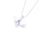 Collier Abeille en argent 950 et pierre fine ou précieuse au choix Saphir violet