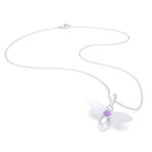 Collier Abeille en argent 950 et pierre fine ou précieuse au choix