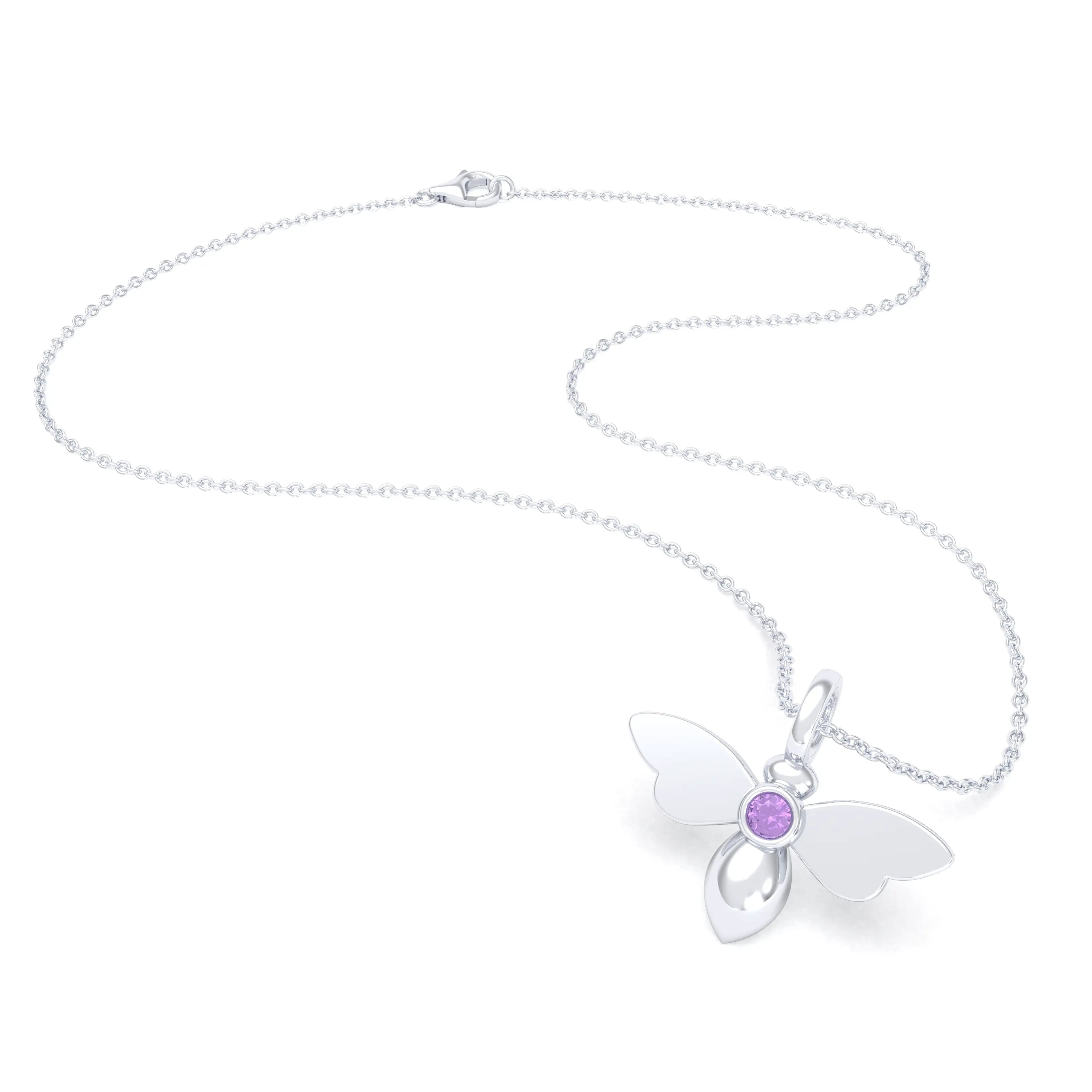 Collier Abeille en argent 950 et pierre fine ou précieuse au choix
