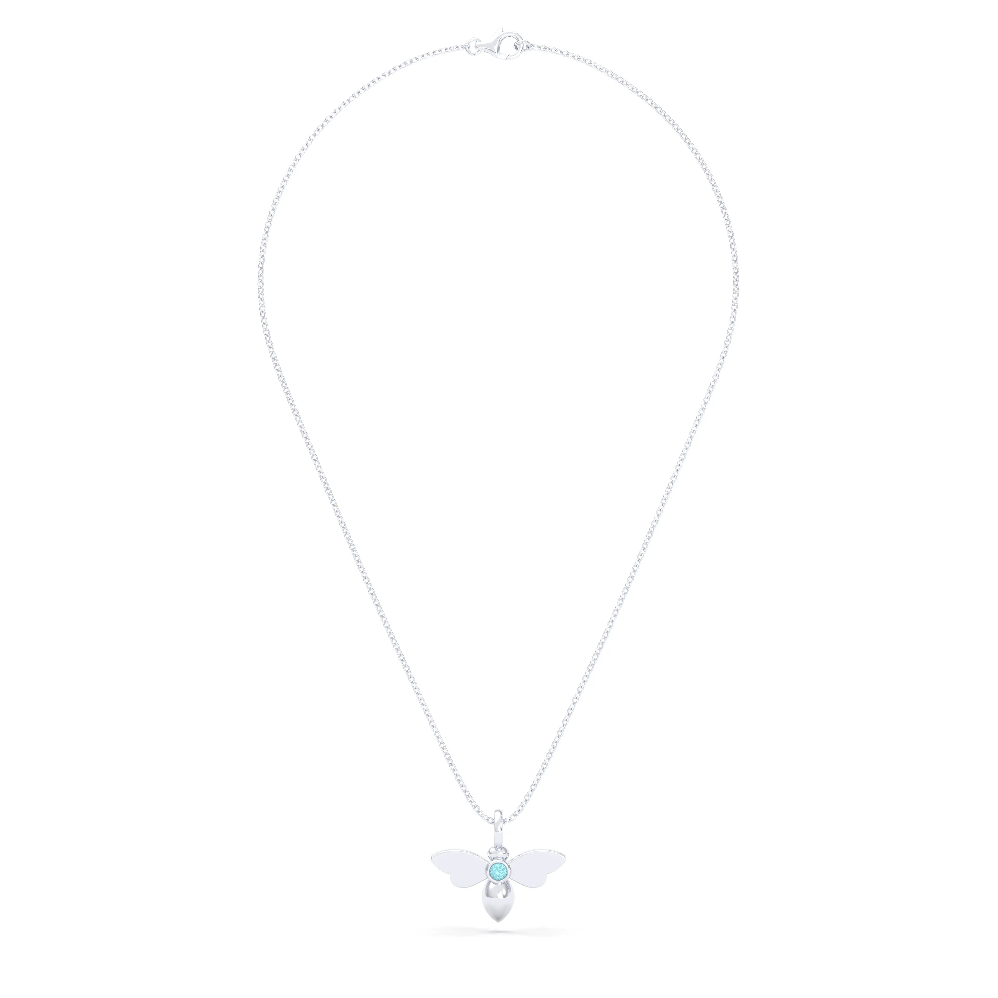 Collier Abeille en argent 950 et pierre fine ou précieuse au choix