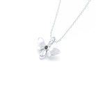 Collier Abeille en or blanc 18 carats et pierre précieuse au choix Diamant noir Pendentif avec chaîne