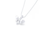 Collier Abeille en or blanc 18 carats et pierre précieuse au choix Diamant Pendentif avec chaîne