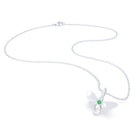Collier Abeille en or blanc 18 carats et pierre précieuse au choix