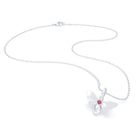 Collier Abeille en or blanc 18 carats et pierre précieuse au choix