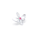 Collier Abeille en or blanc 18 carats et pierre précieuse au choix Rubis Pendentif seul