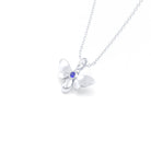 Collier Abeille en or blanc 18 carats et pierre précieuse au choix Saphir bleu Pendentif avec chaîne