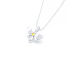 Collier Abeille en or blanc 18 carats et pierre précieuse au choix Saphir jaune Pendentif avec chaîne
