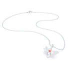 Collier Abeille en or blanc 18 carats et pierre précieuse au choix