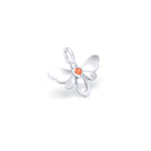 Collier Abeille en or blanc 18 carats et pierre précieuse au choix Saphir orange Pendentif seul