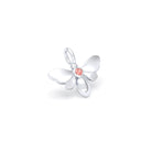 Collier Abeille en or blanc 18 carats et pierre précieuse au choix Saphir pêche Pendentif seul