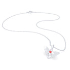 Collier Abeille en or blanc 18 carats et pierre précieuse au choix