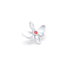 Collier Abeille en or blanc 18 carats et pierre précieuse au choix Saphir rouge Pendentif seul