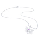 Collier Abeille en or blanc 18 carats et pierre précieuse au choix