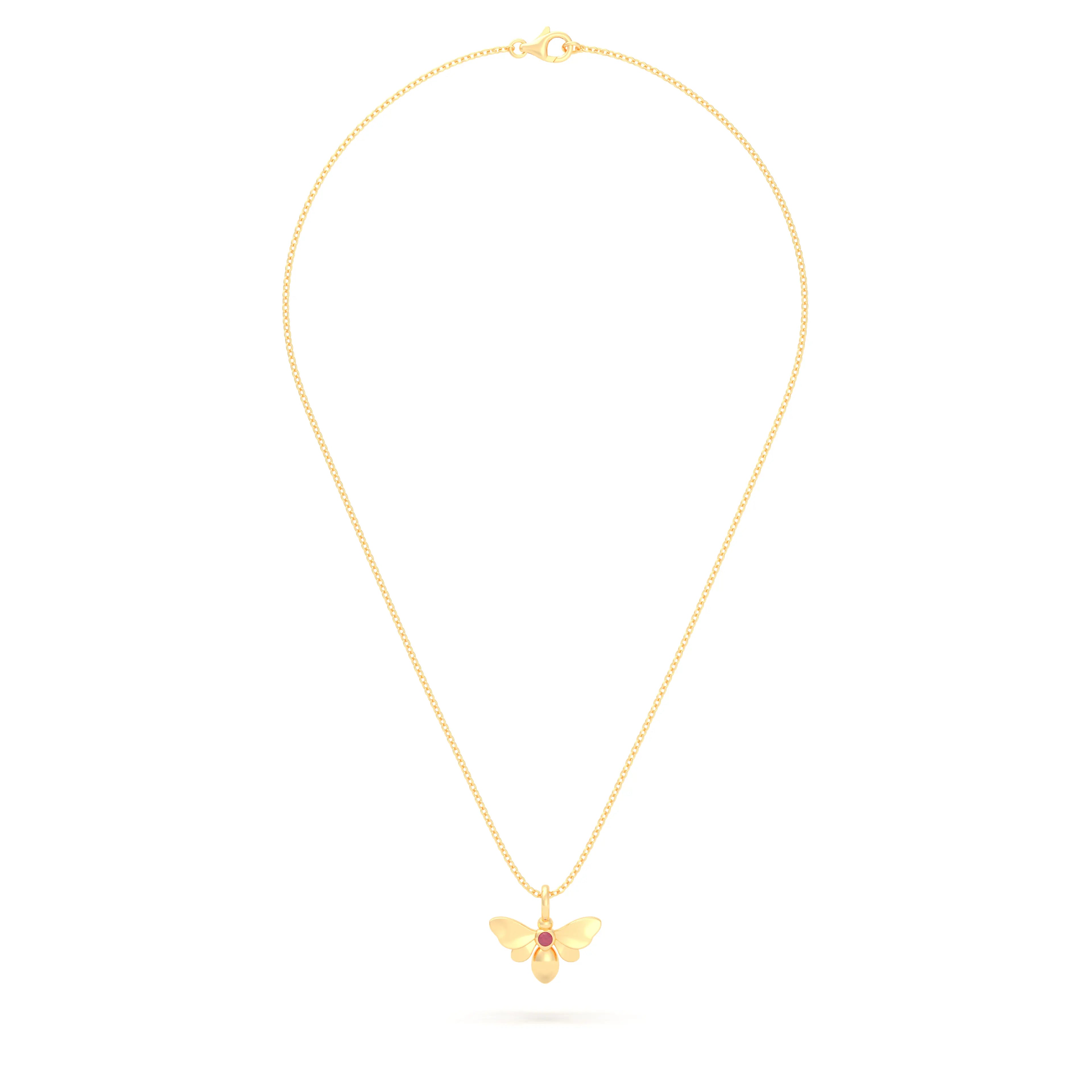 Collier Abeille en or jaune 18 carats et pierre précieuse au choix