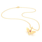 Collier Abeille en or jaune 18 carats et pierre précieuse au choix