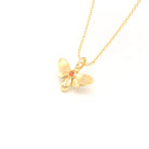 Collier Abeille en or jaune 18 carats et pierre précieuse au choix Saphir orange Pendentif avec chaîne