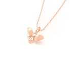 Collier Abeille en or rose 18 carats et pierre précieuse au choix Diamant Pendentif avec chaîne