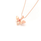 Collier Abeille en or rose 18 carats et pierre précieuse au choix Saphir rouge Pendentif avec chaîne