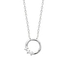 Collier anneau ouvert à trois zircons en dégradé en argent 925