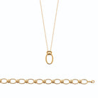 Collier grand anneau ovale poli et faisceau d’anneaux en plaqué or