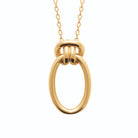 Collier grand anneau ovale poli et faisceau d’anneaux en plaqué or