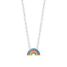 Collier arc-en-ciel enfant en argent 925 rhodié, 37 cm