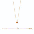 Collier arc-en-ciel enfant en plaqué or, 37 cm