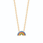 Collier arc-en-ciel enfant en plaqué or, 37 cm