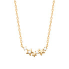 Collier plastron trois étoiles et zircons en plaqué or